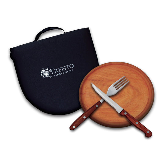 Set Asado Individual Plato + cubiertos + Estuche