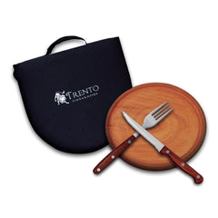 Set Asado Individual Plato + cubiertos + Estuche