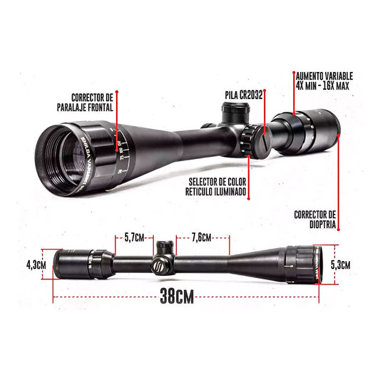Mira Telescopica Varmint Rgb 4-16x40 R4 Iluminado