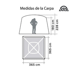 Carpa Comedor Suiza 6 personas 3x3m