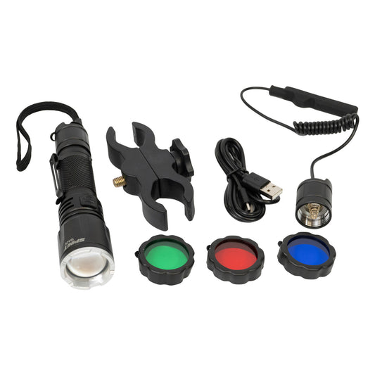 Linterna POINTMAX 1200R HUNTER recargable Set Filtros