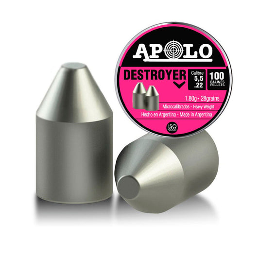 Balines Destroyer Point 5.5mm Lata x100 Punta .22