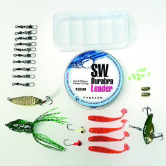 KIT PESCA Caña 2.4m + Reel HF 3000 13 rul + Multi + Caja con Señuelos