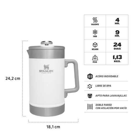 Cafetera Classic PRENSA FRANCESA 1.4 LT Polar