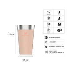 Vaso Pinta Térmico Cervecero 437 ml