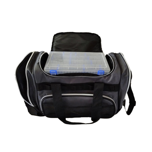Bolso de pesca con 4 cajas portaseñuelos