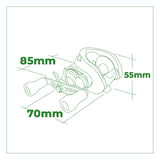 Reel rotativo Magma 206 Zurdo Baitcasting