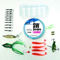 KIT PESCA Caña 1.8m + Reel HF 1000 + Multi + Caja con señuelos