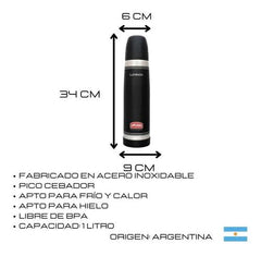 Termo Lumilagro Luminox Acero Inox 1 L Pico Cebador