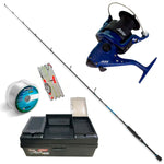 Combo Caña Spinning 1.98 + Reel Frontal Variant 30 + Caja Pesca + Linea + Nylon Variada