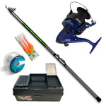 Combo Caña Green River Telescopica 4.00 + Reel Frontal Variant 30 + Caja Pesca + Linea + Nylon Pejerrey