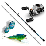 Combo Reel Kf 210 + Caña Blue Rider 2 T 8-17lb + Señuelo + Monofilamento Bait