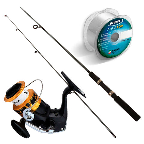 Combo Reel FX 4000 + Caña FX 1,68mt 2 Tramos 6-14 Lbs + Nylon Aqua 0,30mm 200mts