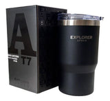 Vaso Termico Aluminio Con Tapa Bebida Caliente Y Frio