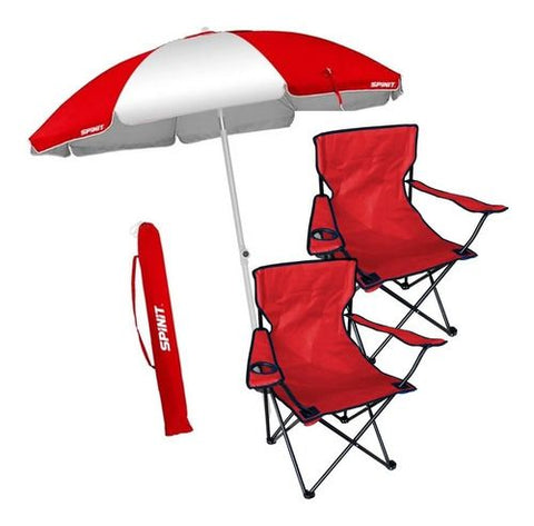 Combo Verano 2 X Sillon Director Plegable + Sombrilla Playa