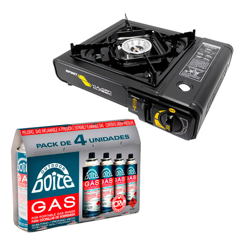 Anafe Spinit Vulcan Portátil + Maletin + 4 Repuesto Gas 227gr