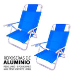 Combo Playa 2 Resposeras Silla Pleglabe + Sombrilla Funda