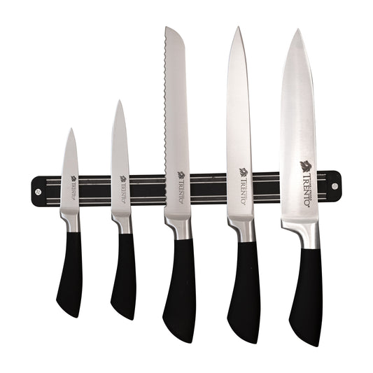 Set 5 Cuchillos de acero inoxidable Gourmet c/ barra magnetica
