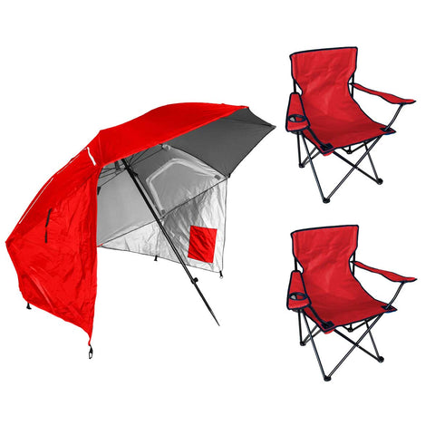 Combo Verano 2 X Sillon Director Plegable + Sombrilla Playa STX