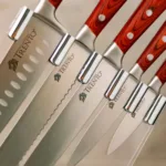 Cepo de cuchillos 5 piezas madera soporte transparente - Imagen 3