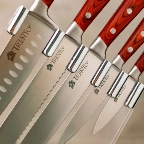 Cepo de cuchillos 5 piezas madera soporte transparente - Imagen 3