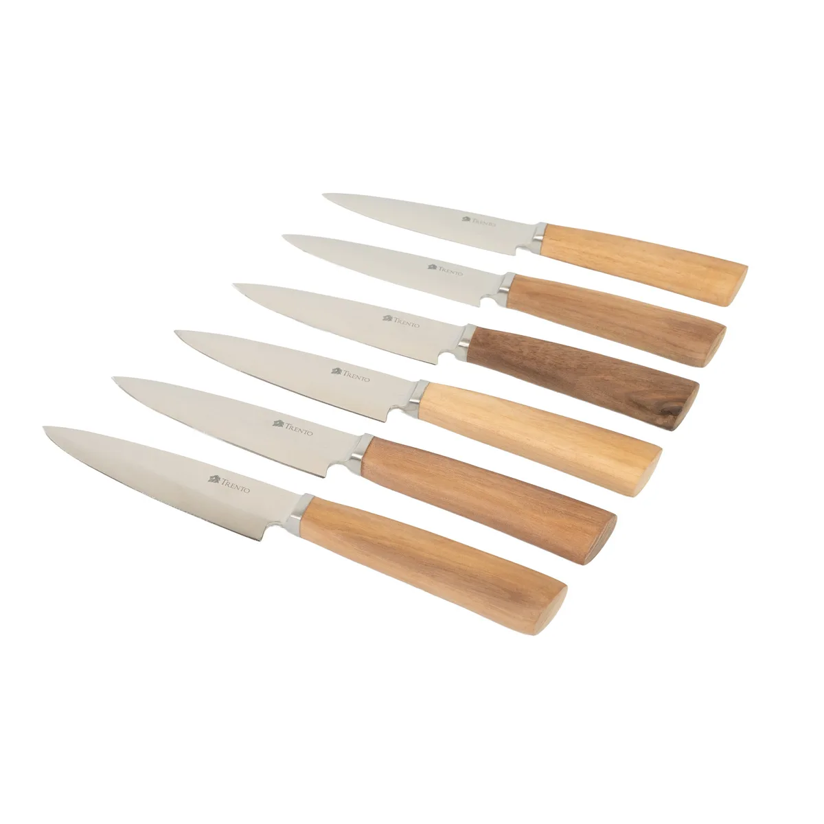 131941 SET X6 CUCHILLO 5 INOX REFORZADO MADERA-01 Set x6 Cuchillos Acero Inox Reforzado Madera - Imagen 1