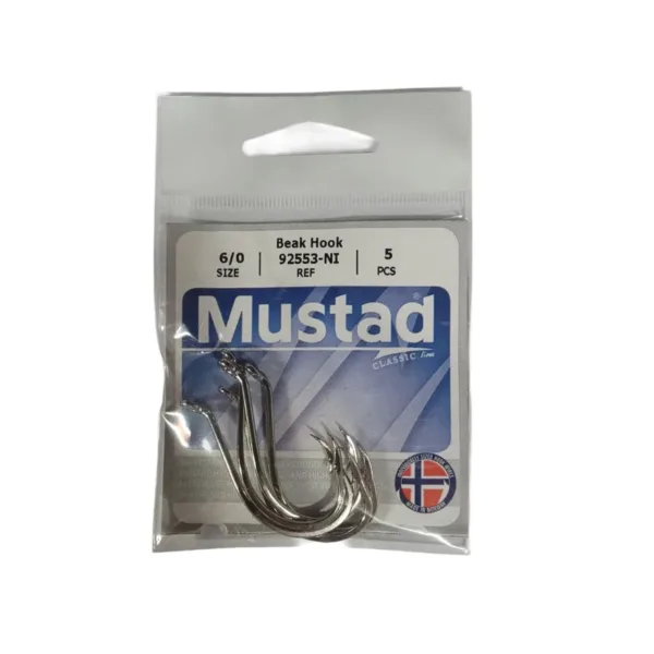 Anzuelos Beak Hook MUSTAD 92553-NI 6/0 x5 - Imagen 2