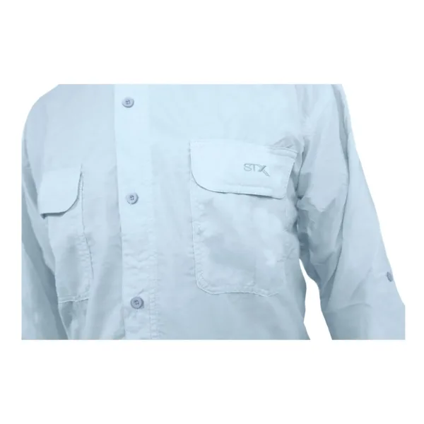 Camisa Supplex Stx Manga Larga Hombre Secado Rápido Celeste - Imagen 3