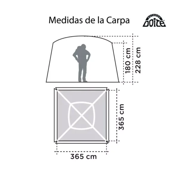 Carpa Comedor Suiza 8 personas 3.65 x 3.65 m - Imagen 6