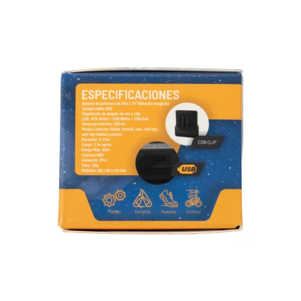 Linterna hl300R clip recargable - Imagen 6