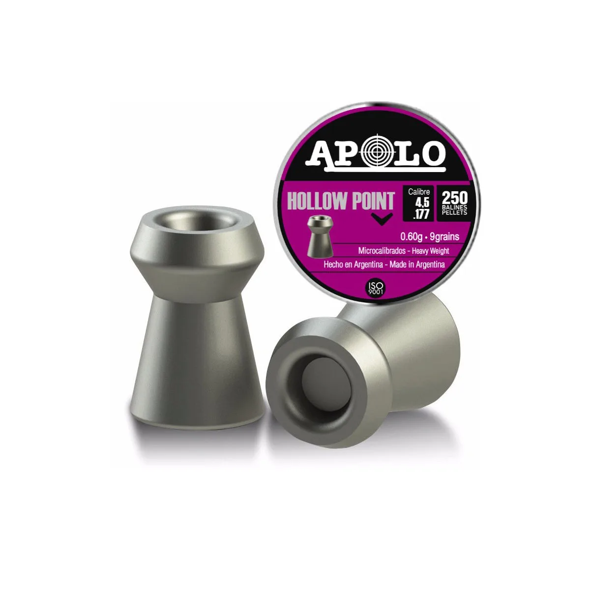 20804-APOLO-CAJA-BALINES-H.POINT-4.5-X-250U.jpg Balines Hollow Point 4.5mm x250 Punta Hueca - Imagen 1