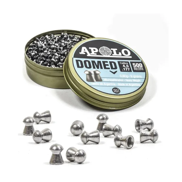 20822-APOLO-CAJA-BALINES-DOMED-4.5-X-500U-02.jpg Balines Domed x500 4.5 mm 9g Aire Comprimido - Imagen 1