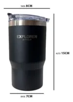 Vaso Termico Aluminio Con Tapa Bebida Caliente Y Frio - Imagen 3