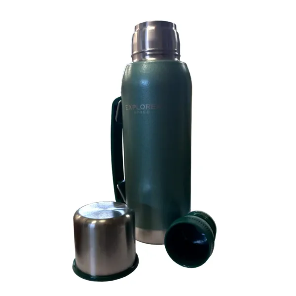 Termo Acero Inoxidable 1 Litro Manija Tapon Cebador - Imagen 2
