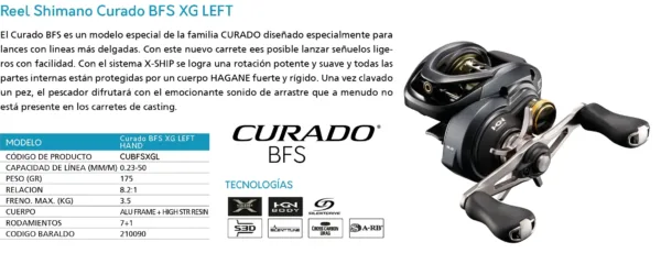 Reel Curado BFS XG LEFT - Imagen 5