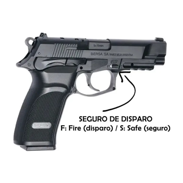 Pistola Co2 Bersa Thunder 9 Pro 4.5mm Gas Balines - Imagen 2