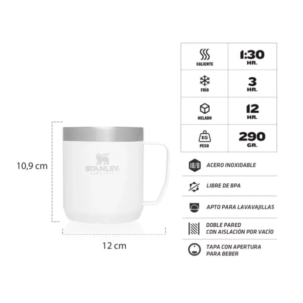 Taza STANLEY CAMP MUG 350 Ml Polar - Imagen 2