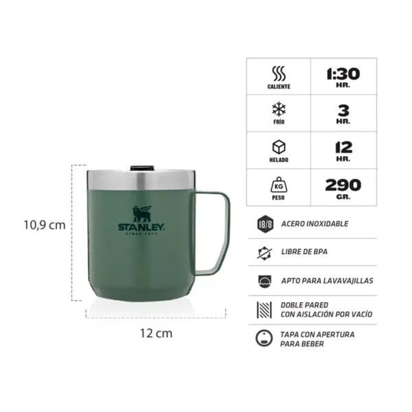 Taza STANLEY CAMP MUG 350 Ml Verde - Imagen 2