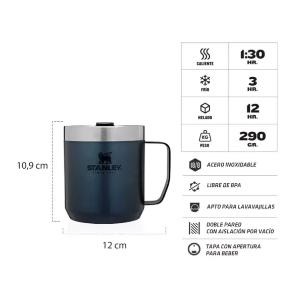 Taza STANLEY CAMP MUG 350 Ml Azul - Imagen 2