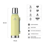 TERMO STANLEY CLASICO ASA PLEGABLE 1.4LT POMELO - Imagen 3