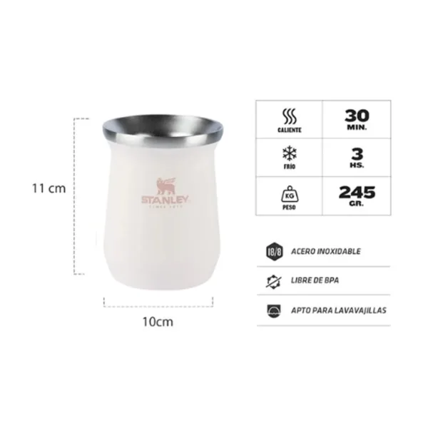 Mate Térmico Stanley Clásico 236 ml - Rose quartz - Imagen 2