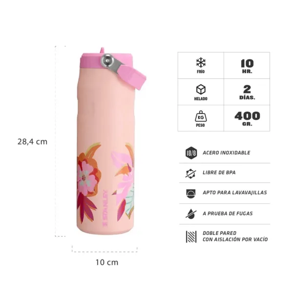 Botella Térmica Iceflow Aerolight 710 ml Floreado Tropical - Imagen 3