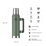 Termo Clásico 1.6 litros Mate System NEW - Verde - Imagen 3