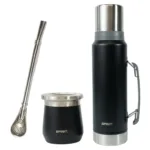 Kit Set Matero Spinit Termo 1.2l Acero + Mate + Bombilla - Negro