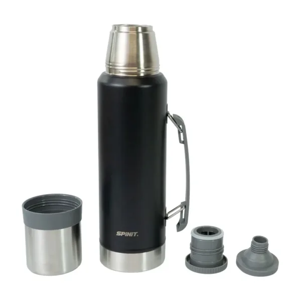 Kit Set Matero Spinit Termo 1.2l Acero + Mate + Bombilla - Negro - Imagen 2