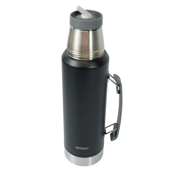Kit Set Matero Spinit Termo 1.2l Acero + Mate + Bombilla - Negro - Imagen 3