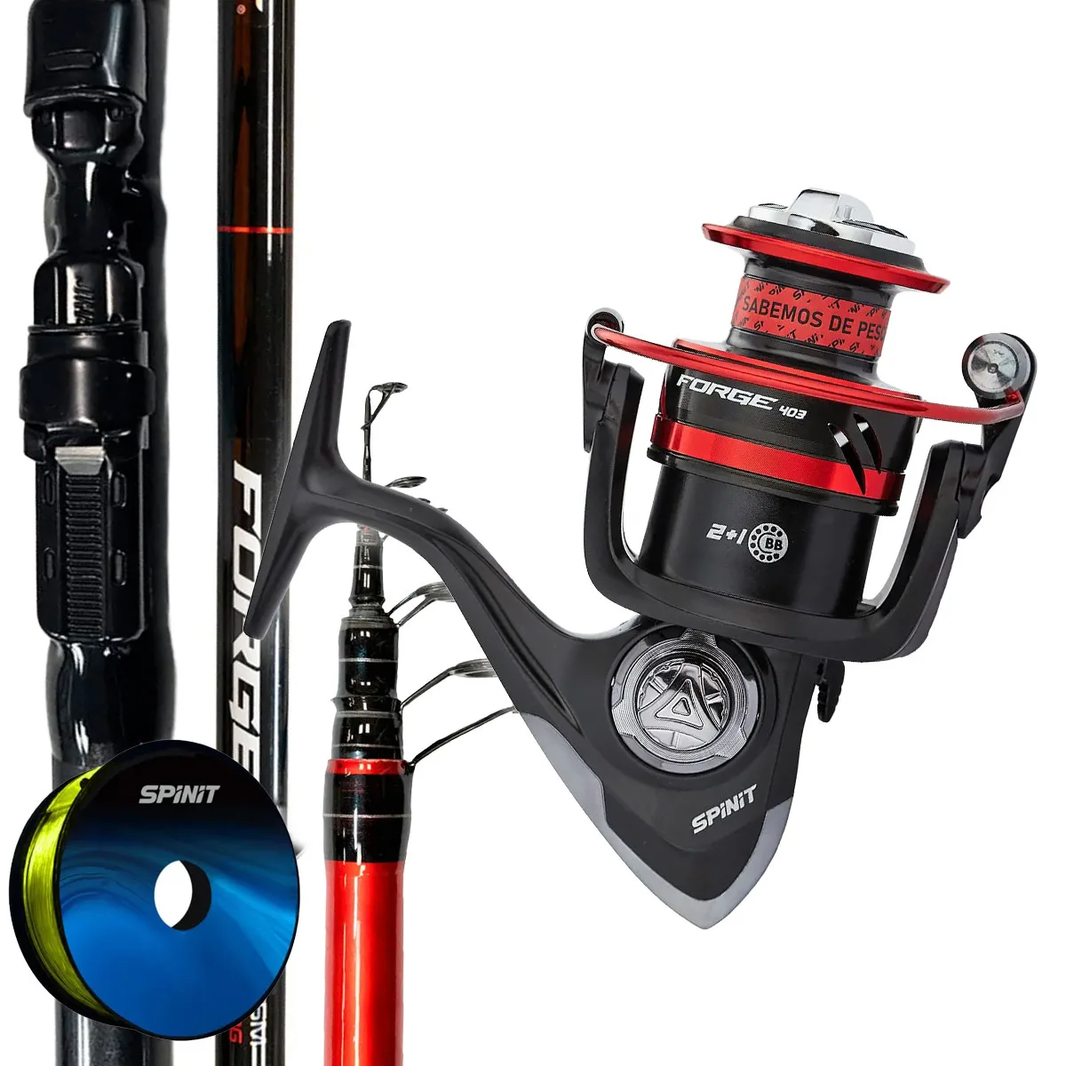 505004-01 Equipo Pesca Pejerrey Spinit FORGE Caña 4.25m + Reel 3000 - Imagen 1