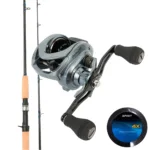 Equipo Pesca Dorado Surubi Spinit Caña Parana XR 2,1m + Reel Crusaider Izquierdo