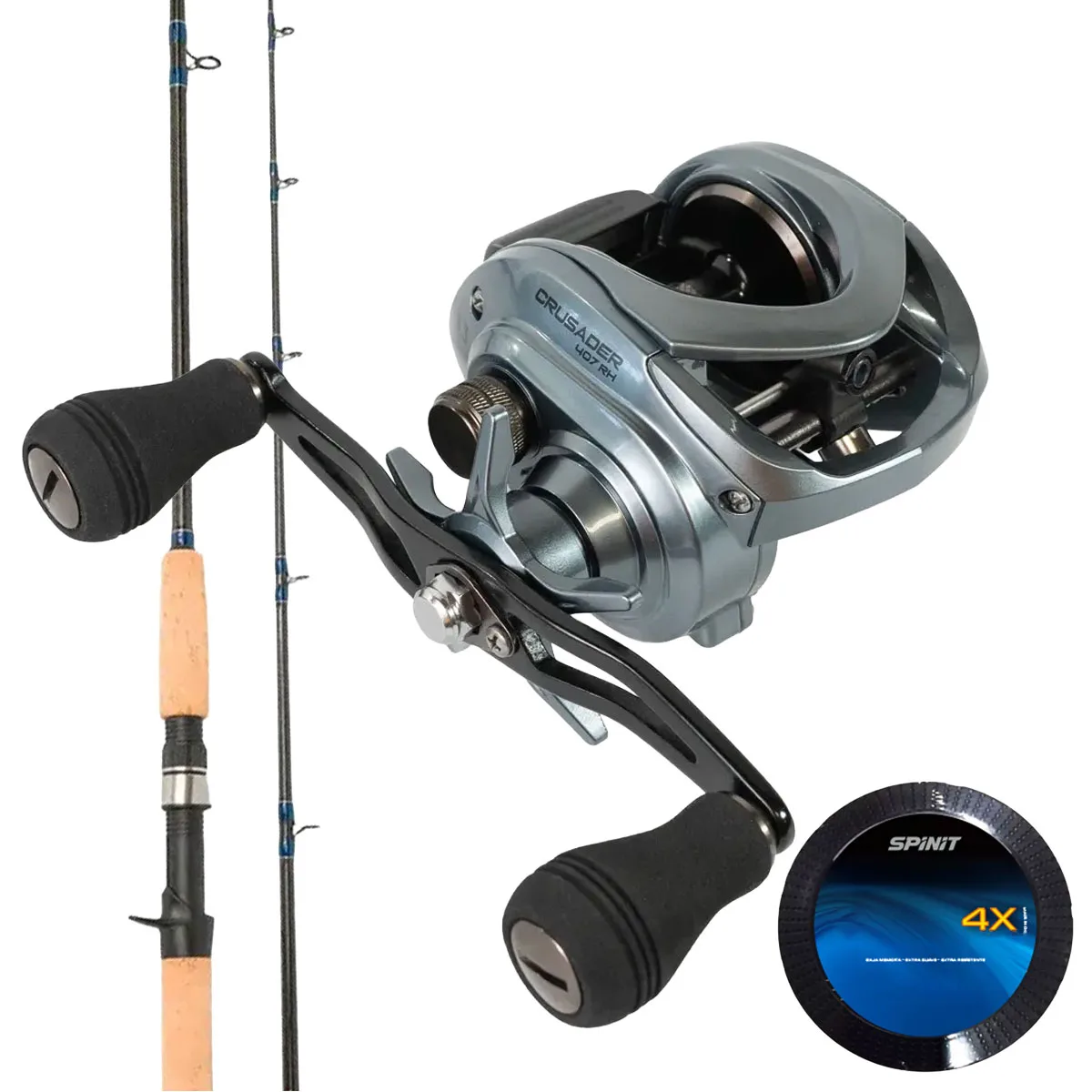 505006-01 Equipo Pesca Dorado Surubi Spinit Caña Parana XR 2,1m + Reel Crusader Derecho - Imagen 1