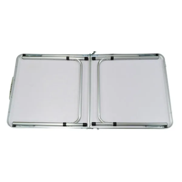 Mesa plegable para exterior estructura de aluminio y acero - Marrón oscuro - Imagen 5